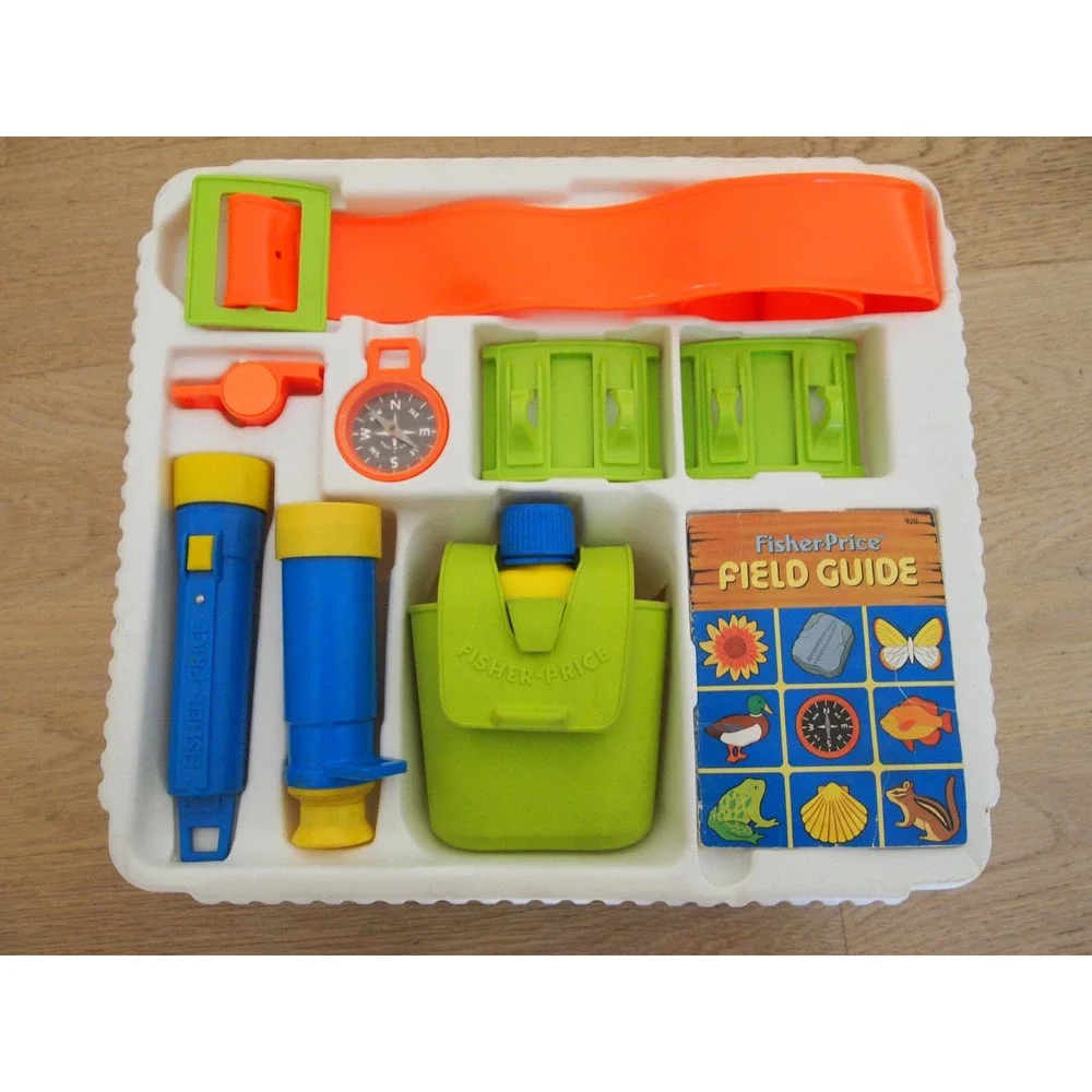 Fisher Price Hiking Set 10 Piece Adventure Gear Kids Field Guide Canteen Whistle